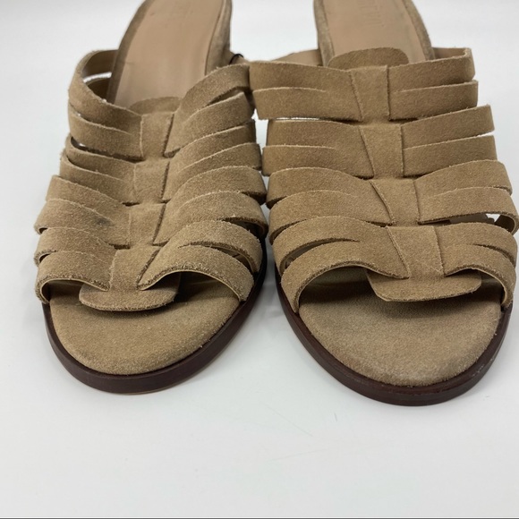 Crevo Hazelle Sandals Tan Suede Block Heel Size 8.5 - Picture 7 of 12